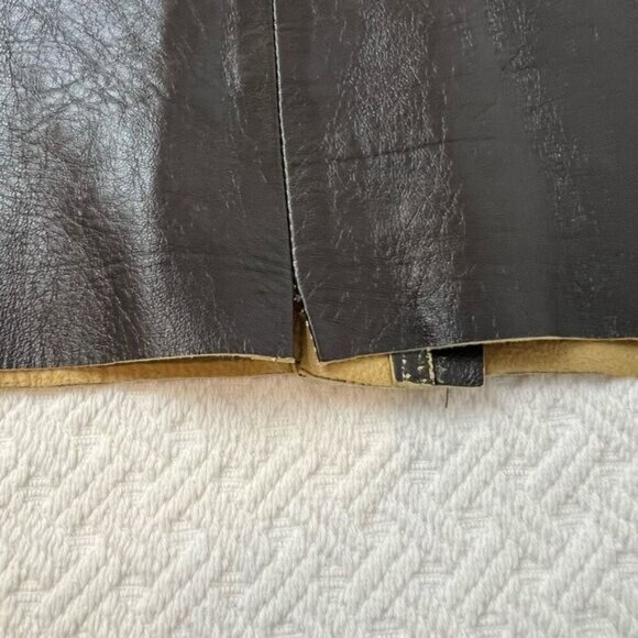 Vintage Marisa Minicucci Women’s Small Dark Chocolate Brown Leather Skirt Italy - Picture 3 of 15